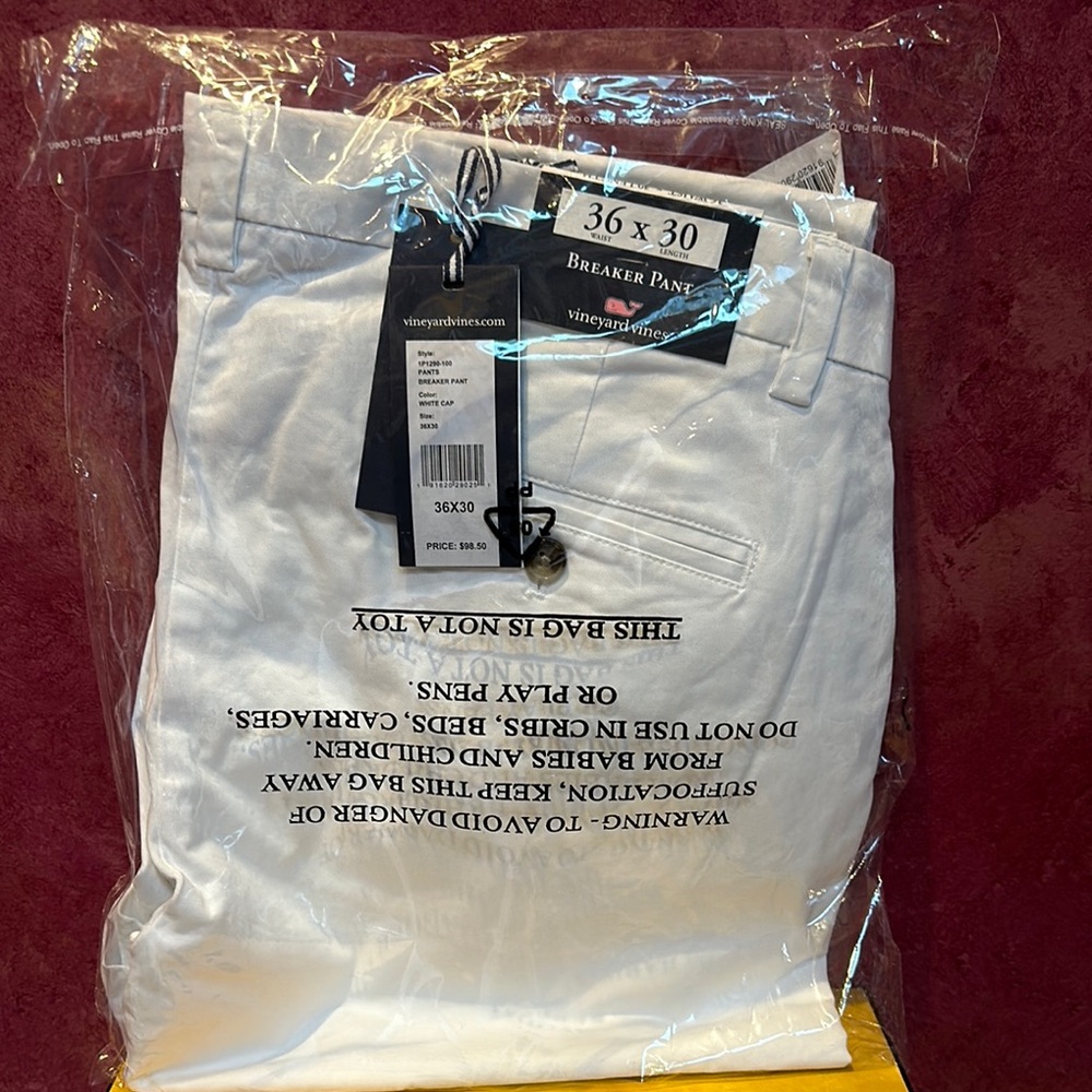 Vineyard Vines Men's White Breaker Pants new with tag